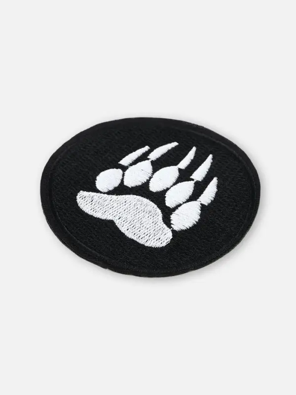 Термоаппликация &laquo;Лапа&raquo;, d=8 см, чёрная, белая