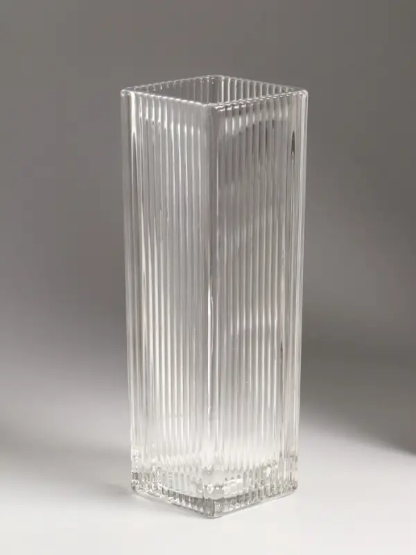 Ваза стекло настольная "Бритт" полосы, 24х8 см, прозрачный