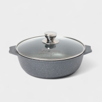 Жаровня Мечта &laquo;Гранит&raquo;, 3 л, d=26 см, h=8 см, антипригарное покрытие, стеклянная крышка, серая