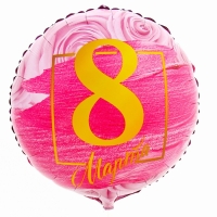 Воздушный шар фольгированный 18" &laquo;8 марта&raquo; круг