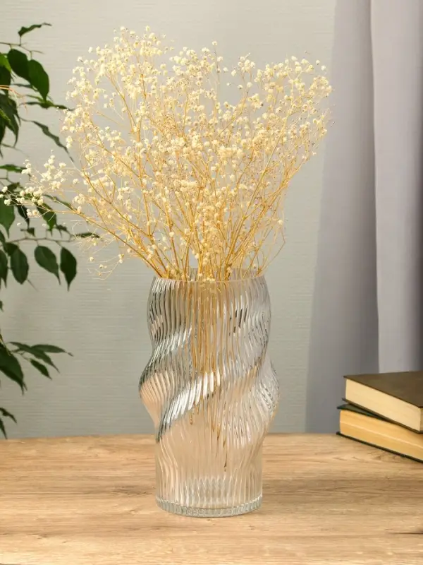 Ваза стекло настольная "Венди" 24,5х13х11 см, прозрачный