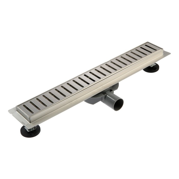 Трап ZEIN engr, c флaнцeм свободного вращ 360&deg;, 7*50 см, d=40/50 мм, нерж сталь, сатин