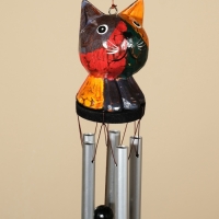 Музыка ветра "Кот" дерево, алюминий 9х8х100 см