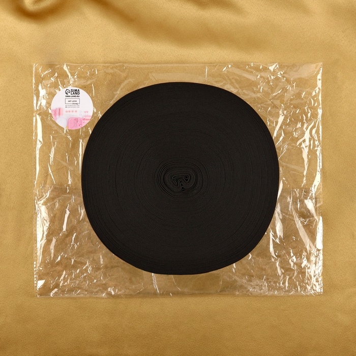 Резинка вязаная, 80 мм, 40 &plusmn; 2 м, цвет чёрный