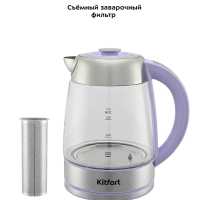 Чайник электрический стеклянный КТ-6624 - 1.7 л