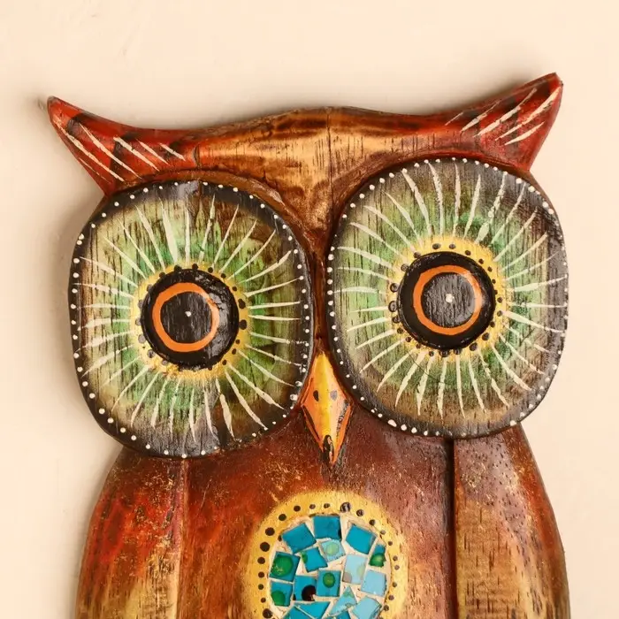 Настенное панно "Сова с узором" 25х16х2 см МИКС