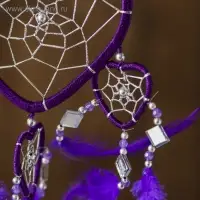 Ловец снов "Пять фиолетовых сердец" 0,7х16х45 см