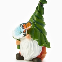 Садовая фигура "Гном с цветочком", 20х17х31.5 см, с подсветкой