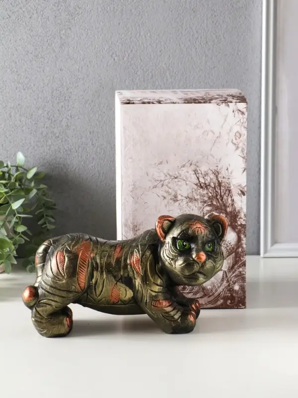 Копилка "Тигр" 14х12,5х24 см, золотой