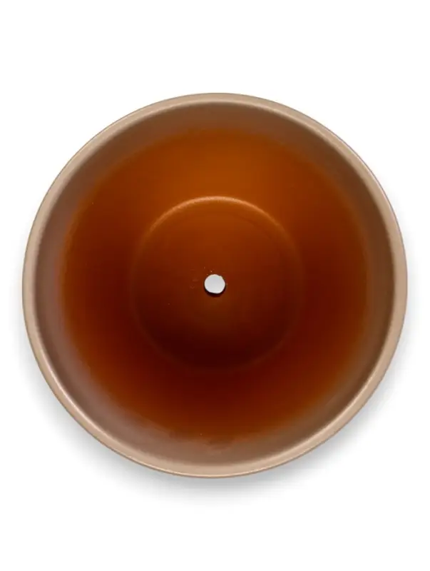 Горшок цветочный с поддоном 1,4 л, d15/h13 см капучино керамика, "Туман" (М)