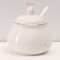 Сервиз фарфоровый чайный Доляна &laquo;Млечный путь&raquo;, 15 предметов: 6 чашек 220 мл, 6 блюдец d=13,5 см, молочник 300 мл, сахарница 350 мл, чайник 1000 мл, цвет белый