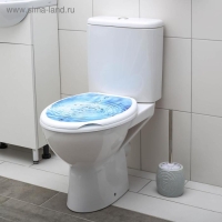 Сиденье для унитаза &laquo;Декор. Капли&raquo;, 44,5&times;37,5 см, с крышкой, белое