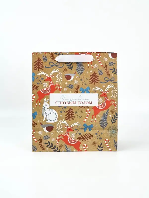 Набор пакетов крафтовых &laquo;Новогоднее поздравление&raquo;