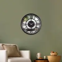 Часы настенные, интерьерные, бесшумные, d-32 см, металл с зеркалом