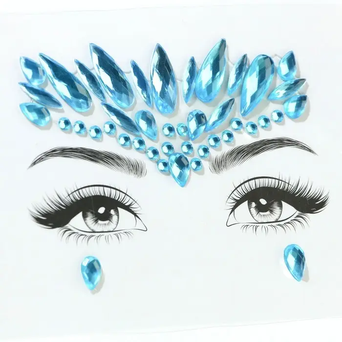 Стразы для лица &laquo;Голубая дымка&raquo;, голубые