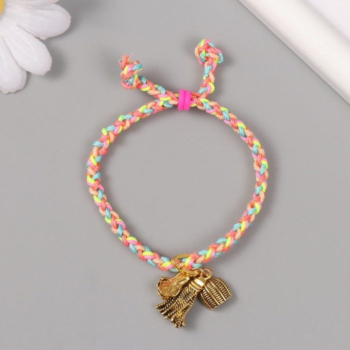 Браслет фен-шуй "Косичка. Веник и совок" регулируемая длина набор 5 шт