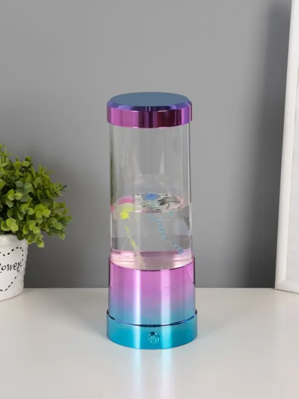 Светильник "Медузы" LED, RGB, USB, 3-5Вт, розово-голубой металлик 9х9х3 см