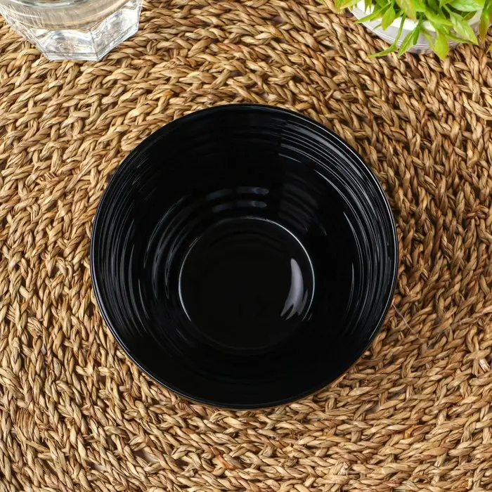 Миска Avvir Carve, 430 мл, d=13 см, стеклокерамика, цвет чёрный