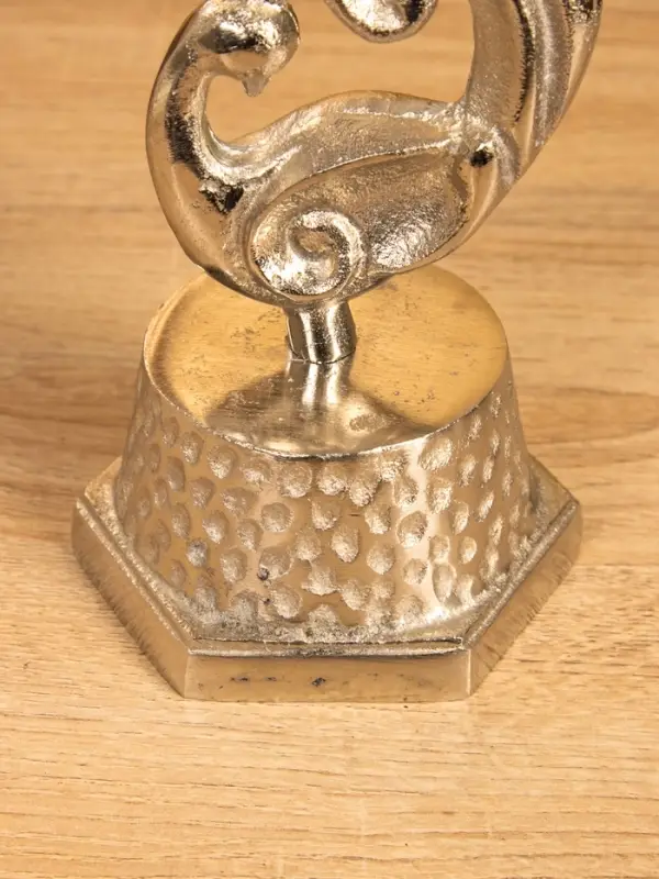 Подсвечник "Жар-птица" 11х11х30 см, алюминий, цв. серебро