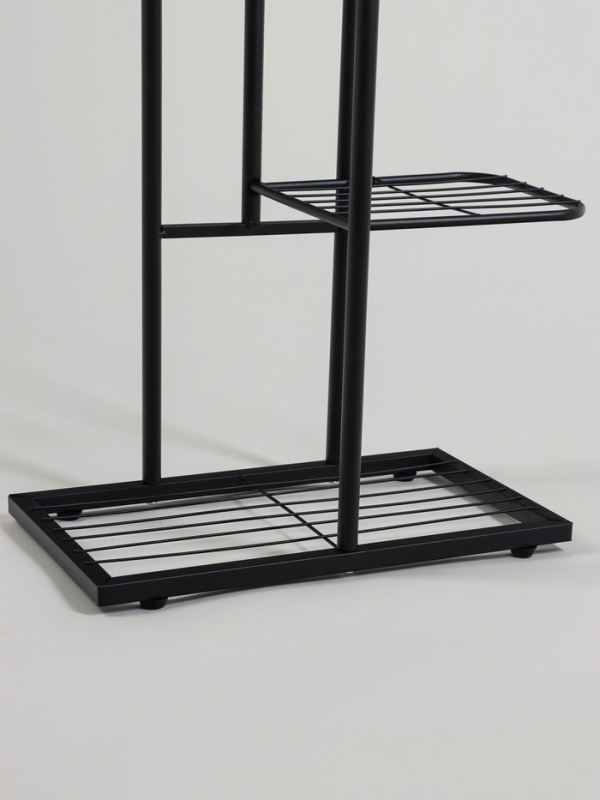 Подставка для цветов Greengo, 8 полок, 43 &times; 22 &times; 141 см, напольная, металл, чёрная
