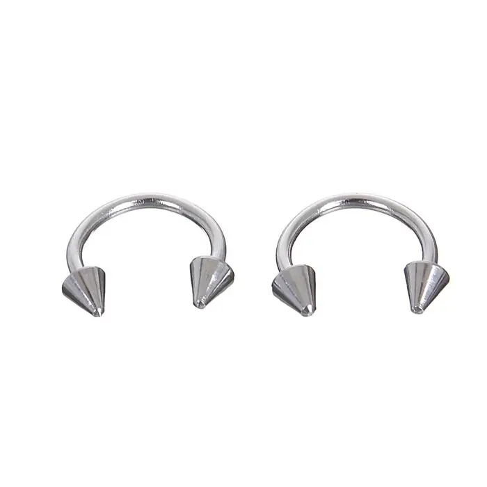 Пирсинг в бровь циркуляр, шип, d=10 мм, пара, цвет серебро