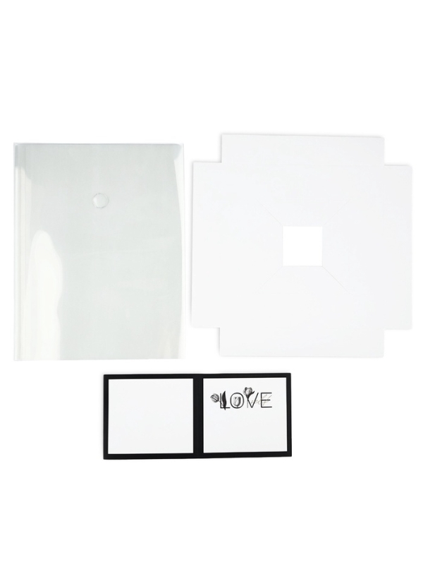 Коробка для цветов с вазой и PVC окнами складная &laquo;Чёрно-белая эстетика&raquo;, 23 х 30 х 23 см