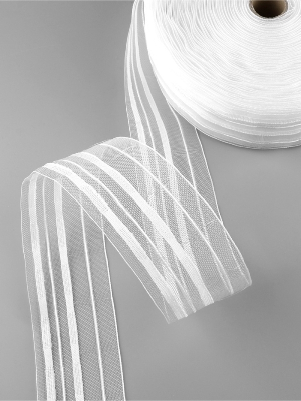 Шторная лента 60мм&times;50&plusmn;1м фиксированная сборка органза 2 шнура