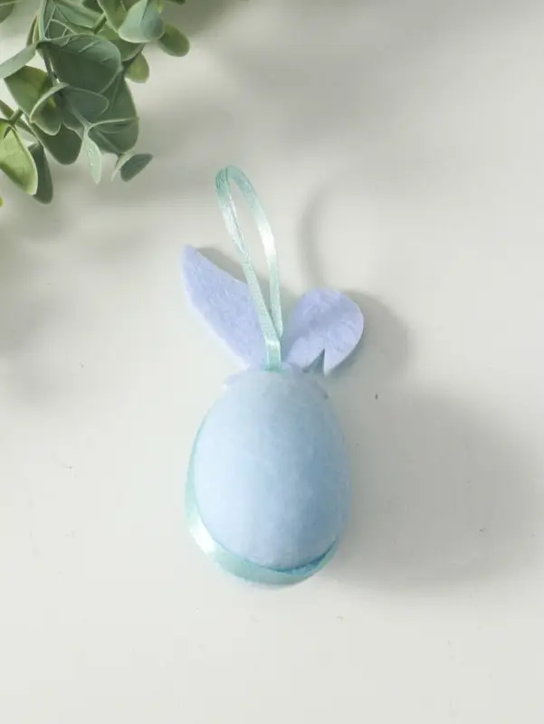 Подвески декоративные "Яйца с заичьими ушками" набор 2 шт голубой 3,5х4х9 см
