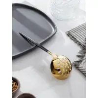 Шумовка из нержавеющей стали Magistro &laquo;Грэйс&raquo;, h=24,5 см, цвет ручки чёрный, цвет головы золотой