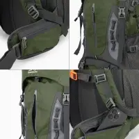 Рюкзак тур 65+5л, 30*20*53, отдел на шнурке, 5нар+2вн кармана, цвет хаки