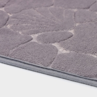 Набор ковриков для ванной и туалета Доляна &laquo;Галька, ракушки&raquo;, 2 шт, 40&times;50 см, 50&times;80 см, цвет серый