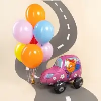 Воздушный шар фольгированный 3D 29" &laquo;Три Кота. Карамелька в машине&raquo;