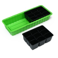 Мини-парник для рассады, 40 &times; 16 &times; 13 см, 2 вставки, 18 ячеек, Greengo