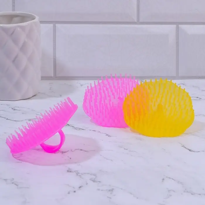 Щётка - массажёр для мытья головы, 7.5&times;7.5&times;3.5 см, фасовка 12 шт., МИКС