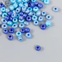 Бисер 6/0 в бутылочке "Оттенки ночного неба" 20 гр керамический блеск 6х2х2 см