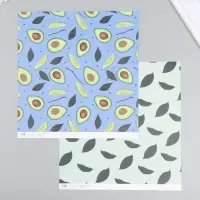 Бумага для скрапбукинга двусторонняя "Авокадо" плотность 180 гр 30,5х32 см