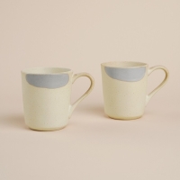 Набор кружек фарфоровых SL Home &laquo;Волны Сардинии&raquo;, 400 мл, цвет бежевый