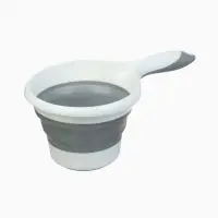 Ковшик для купания детский, складной, 1 л, цв. белый/серый