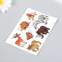 Татуировка на тело цветная "Забавные звери" 11,5х8 см МИКС