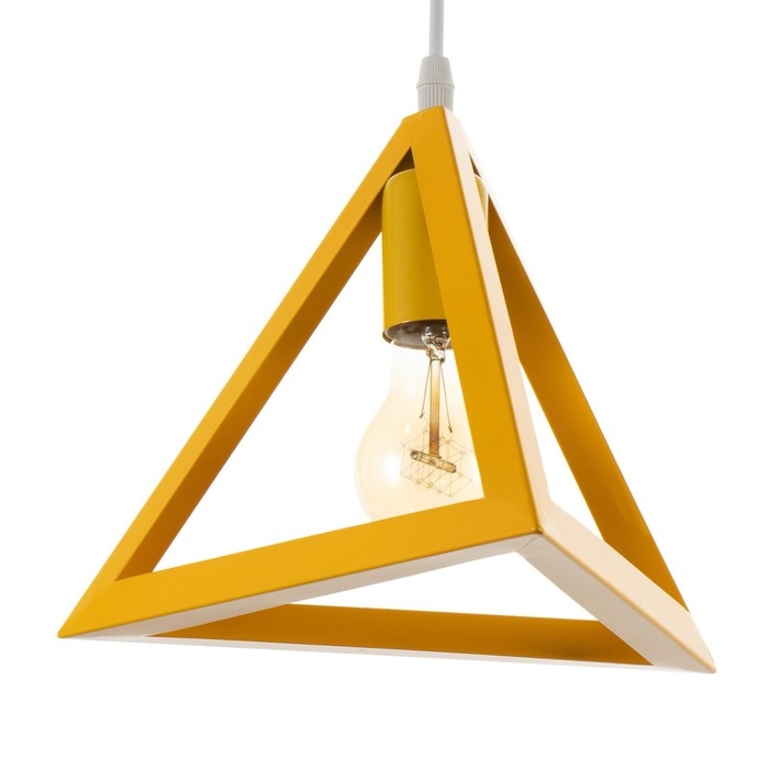 Светильник BayerLux Подвес "Треугольник" 1x40Вт E27 желтый 16х16х18-116 см
