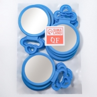 Зеркало настольное - подвесное &laquo;Круг&raquo;, d зеркальной поверхности 9,5 см, цвет голубой