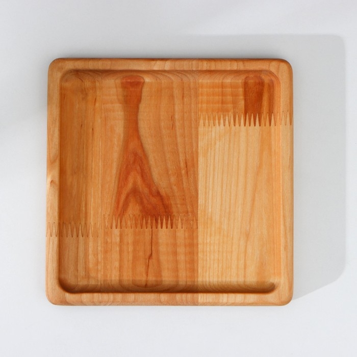 Тарелка Adelica &laquo;Классика&raquo;, 19&times;19&times;1,8 см, пропитана минеральным маслом, берёза