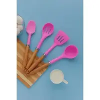 Лопатка с прорезями Доляна &laquo;Стелла&raquo;, 29 см, цвет розовый