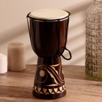 Сувенирный музыкальный инструмент барабан джембе "Светлый" 30х17х17 см МИКС