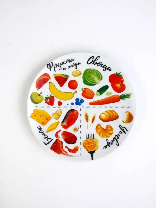 Тарелка плоская керамическая &laquo;Правильное питание&raquo;, d=20 см