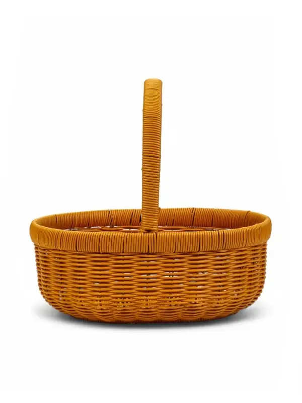 Корзина пластик 34 х 27 х 13 см, ручка20 см металл карскас коричневый