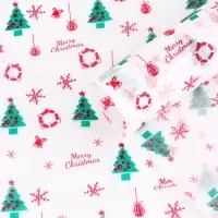 Бумага упаковочная тишью "С рождеством!", белая, 50 х 66 см