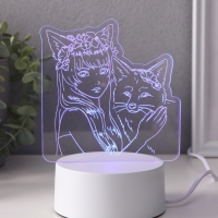 Светильник "Лисица" LED RGB от сети RISALUX 9,5х16,7х18,5 см