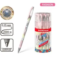 Ручка шариковая ErichKrause ColorTouch Flora, узел 0.7 мм, чернила синие, резиновый держатель, длина линии письма 2000 метров