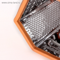 Тёрка шестигранная Доляна &laquo;Деревушка&raquo;, 14,5&times;11&times;23 см, цвет коричневый